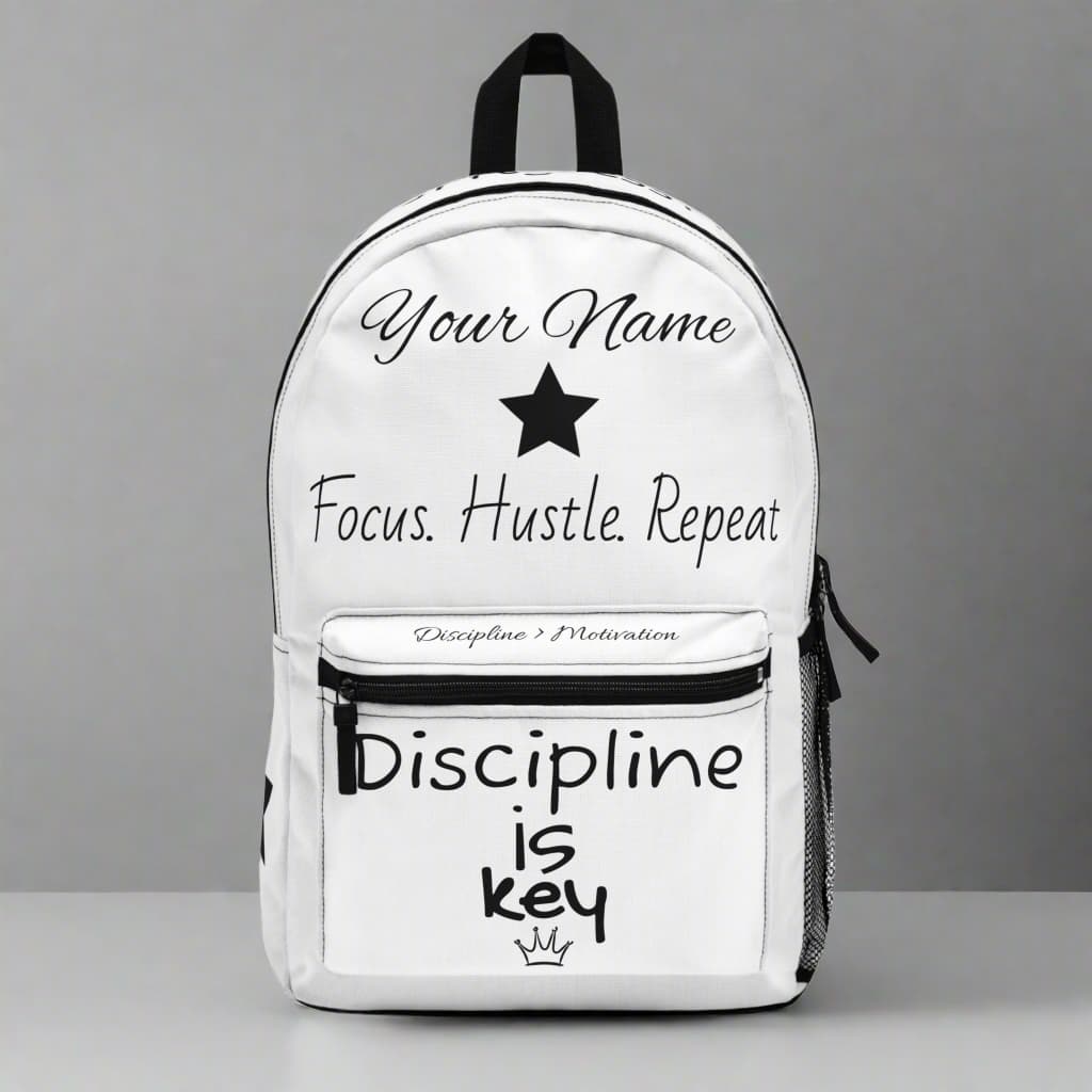 Customizable backpack with name - perfect for school, work or hustle, by Midal Core