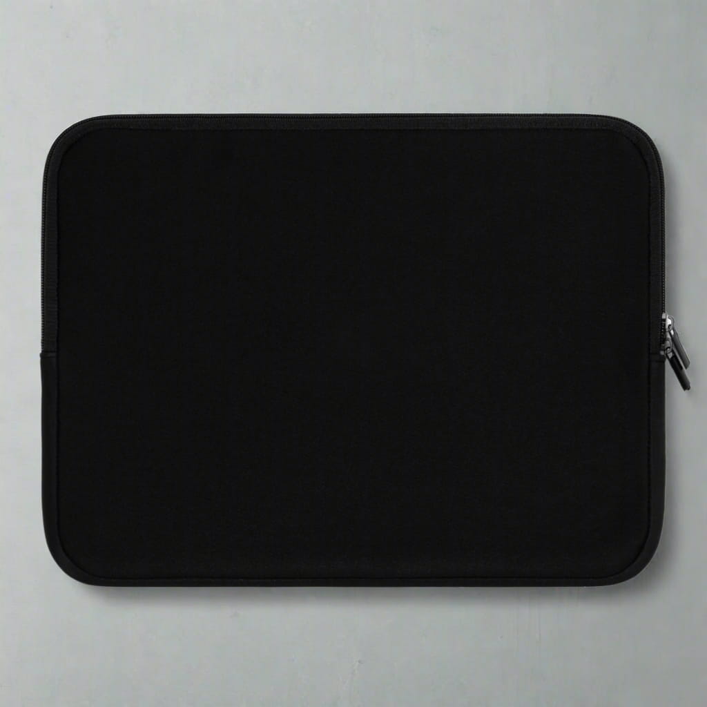 back of a motivational laptop/tablet sleeve on a table