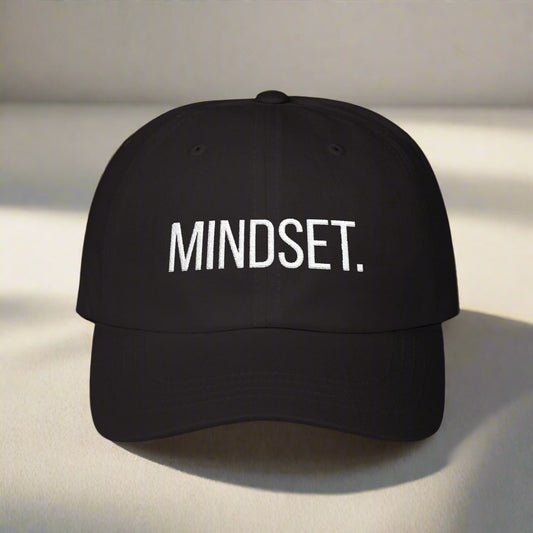 A motivational black dad cap made by midal core 
